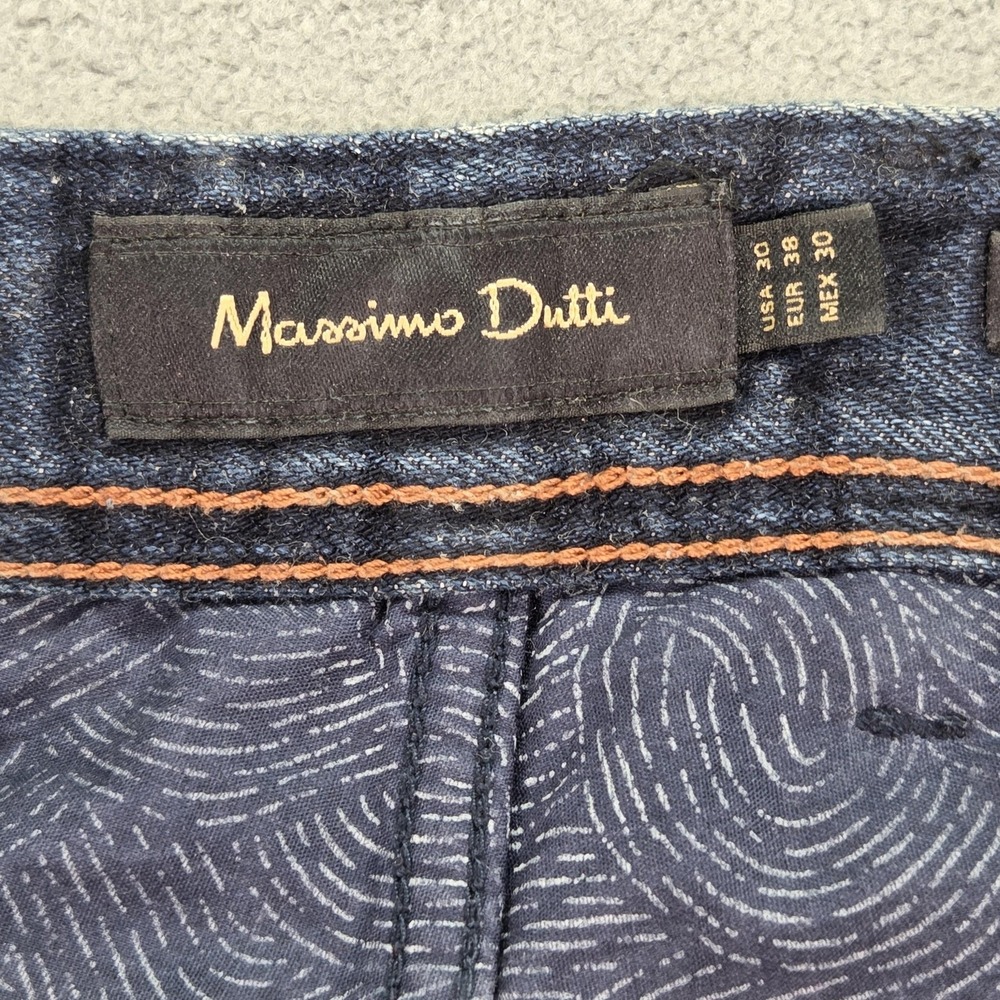 Selvedge Jeans Men Blue Slim Straight Button Distressed Fits 30x30 Massimo Dutti - Picture 5 of 16